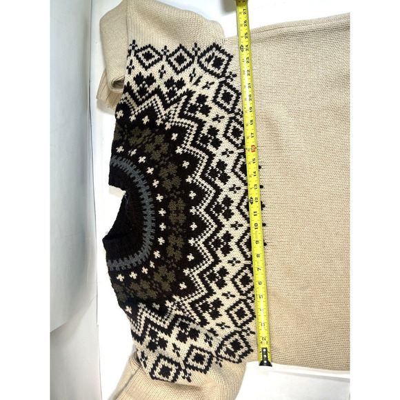 J. Crew Mens Nordic Fair Isle Sweater Size XL Lambswool Alpaca Tan Brown Gray - Picture 6 of 10